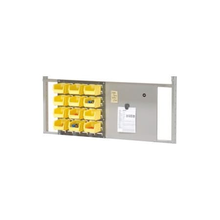 Global Equipment (1)18" Louver   (1)18" Steel Panel Kit with 24 Yellow Bins For 48" Bench, GY 651442